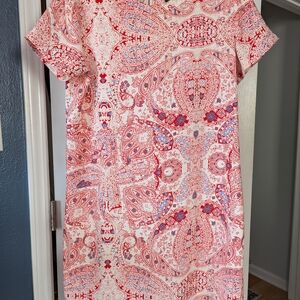 Paisley Print Red and White Dress